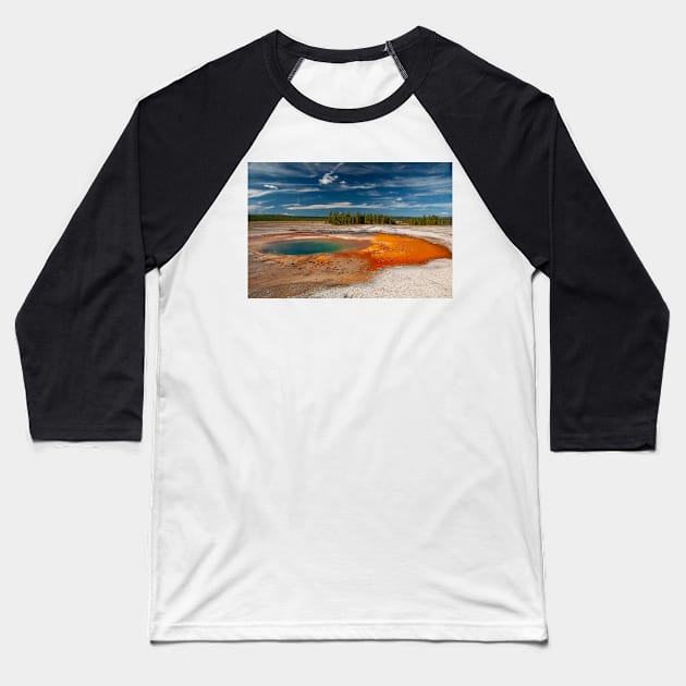 Deep Blue Pool and Orange Baseball T-Shirt by BrianPShaw